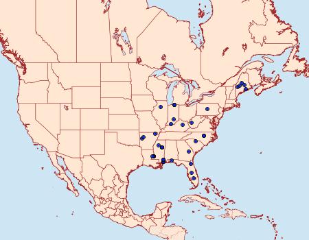 Distribution Data for Pseudotelphusa fuscopunctella