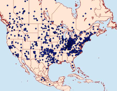 Distribution Data for Nymphalis antiopa