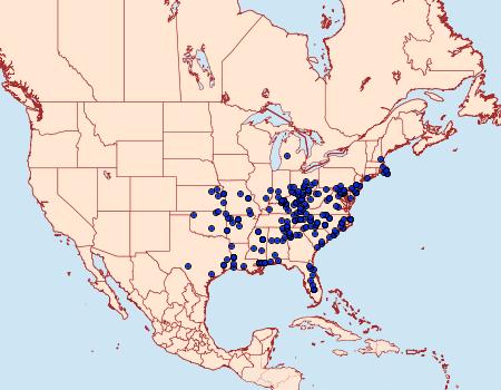 Distribution Data for Megalopyge crispata