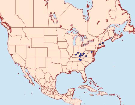 Distribution Data for Acrobasis caryalbella