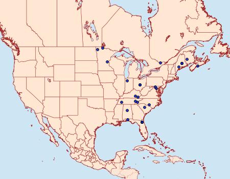 Distribution Data for Acrobasis rubrifasciella