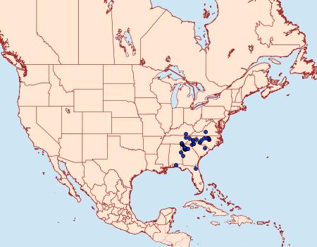 Distribution Data for Anisota peigleri