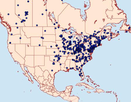 Distribution Data for Hemaris thysbe