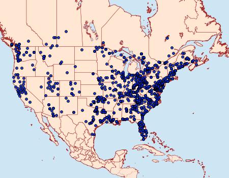 Distribution Data for Hyphantria cunea