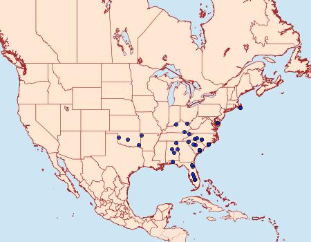 Distribution Data for Ptichodis bistrigata