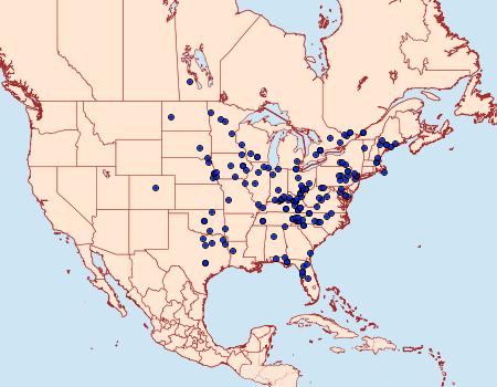 Distribution Data for Catocala coccinata