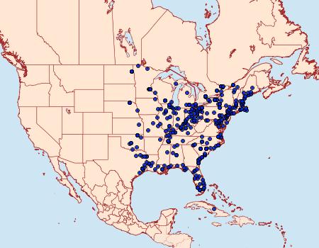 Distribution Data for Eudryas unio