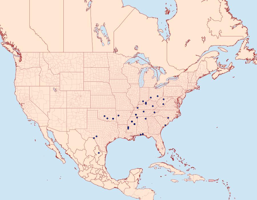 Distribution Data for Ethmia trifurcella