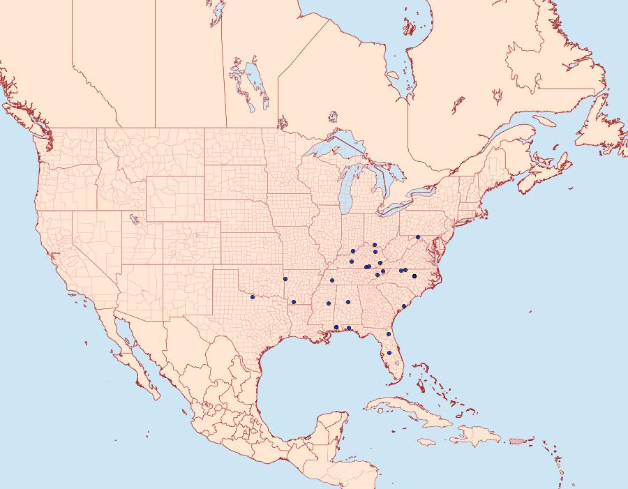 Distribution Data for Cosmopterix lespedezae