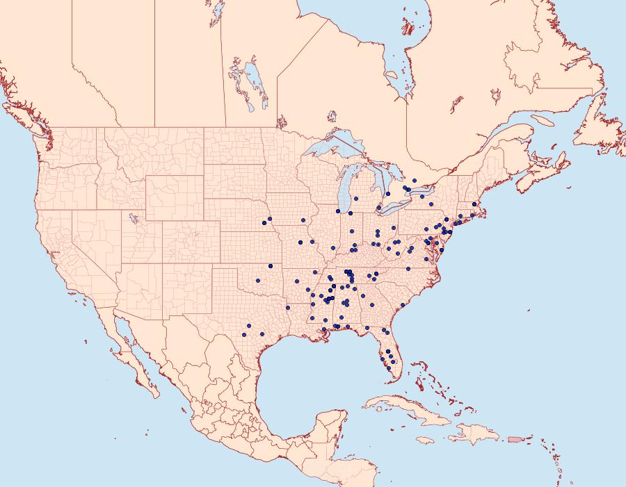 Distribution Data for Dichomeris inversella