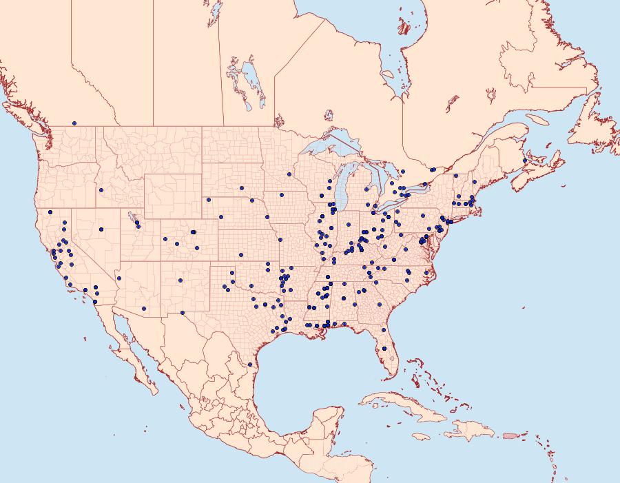 Distribution Data for Synanthedon exitiosa