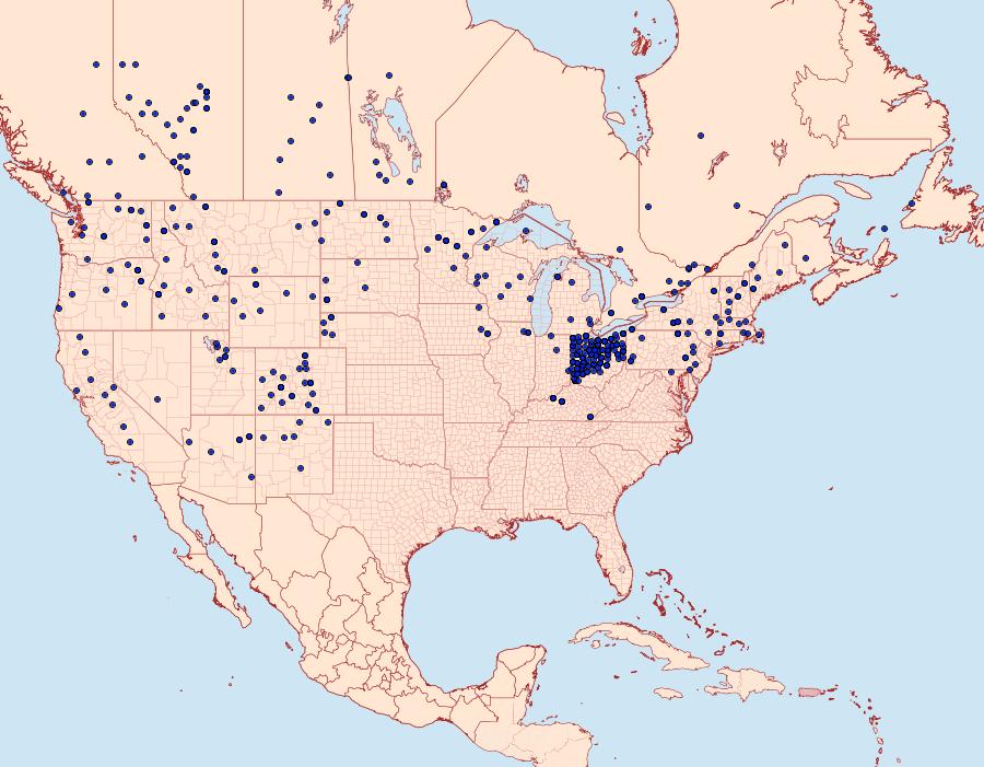 Distribution Data for Aglais milberti