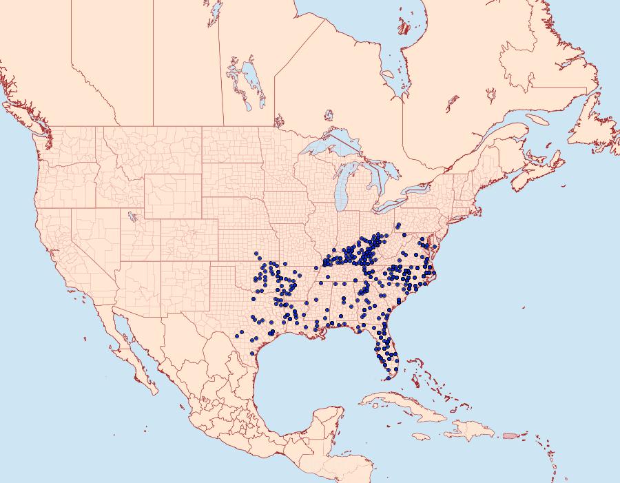 Distribution Data for Hermeuptychia sosybius