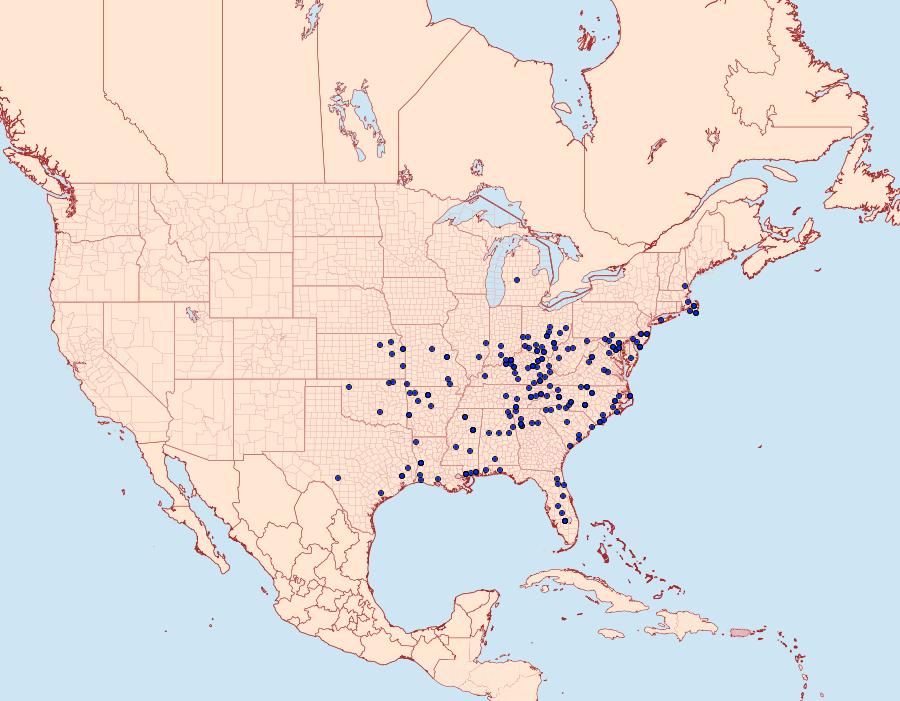 Distribution Data for Megalopyge crispata