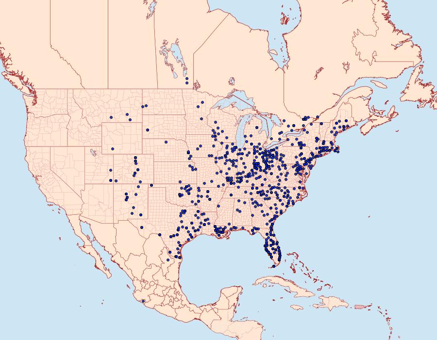 Distribution Data for Automeris io