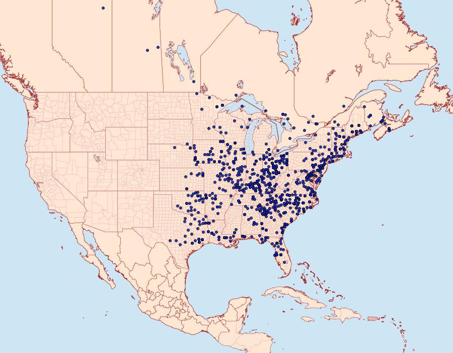 Distribution Data for Actias luna