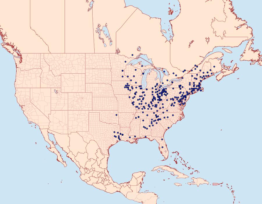 Distribution Data for Callosamia promethea