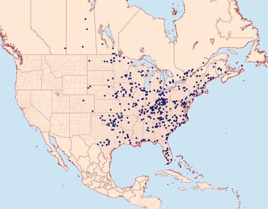 Distribution Data for Hypoprepia fucosa