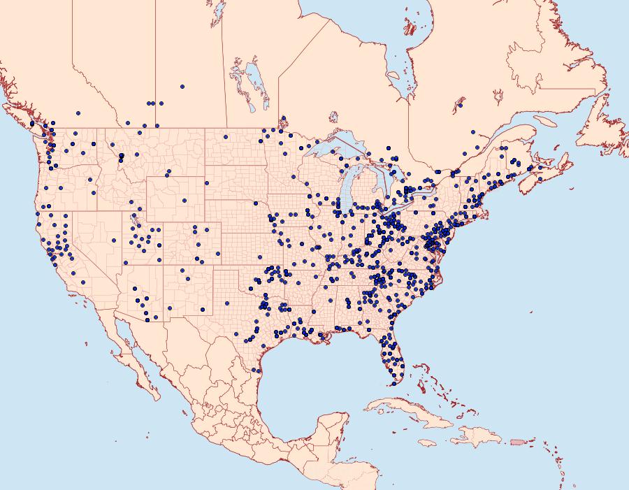 Distribution Data for Hyphantria cunea