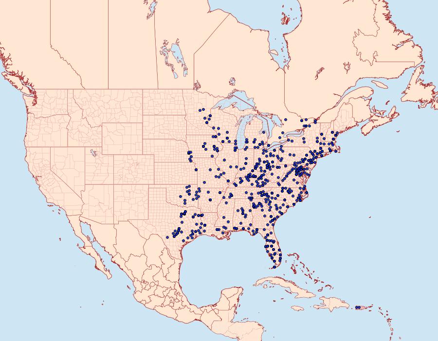 Distribution Data for Hypercompe scribonia