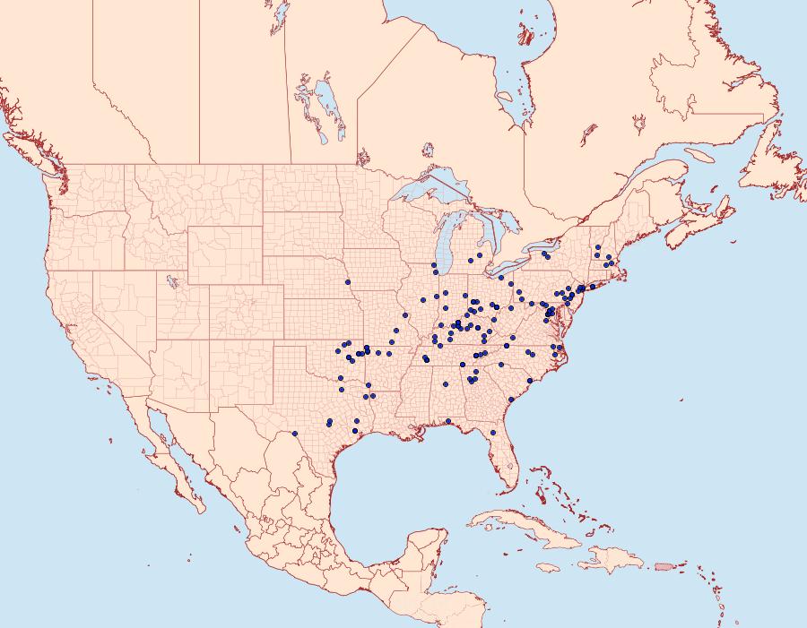 Distribution Data for Halysidota harrisii