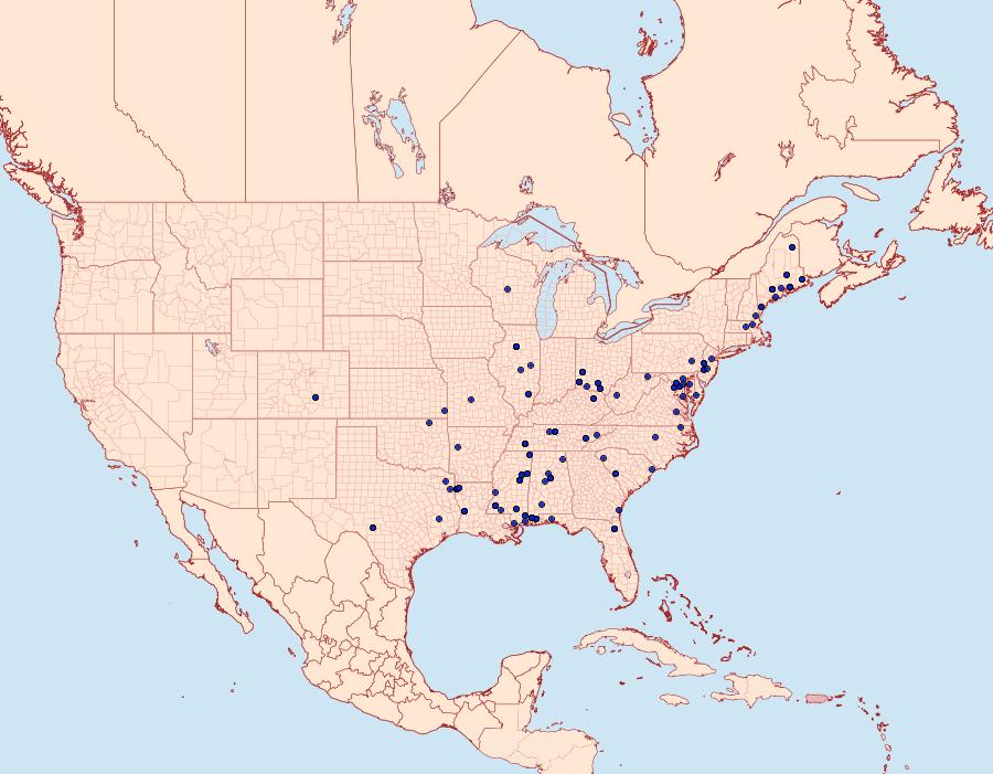 Distribution Data for Psilocorsis cryptolechiella